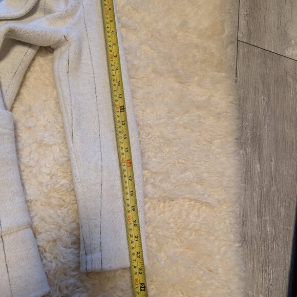 Rachel Zoe Oversized Ivory Pinstripe Wool-Blend Blazer Coat - XS, Open Front - Picture 11 of 12